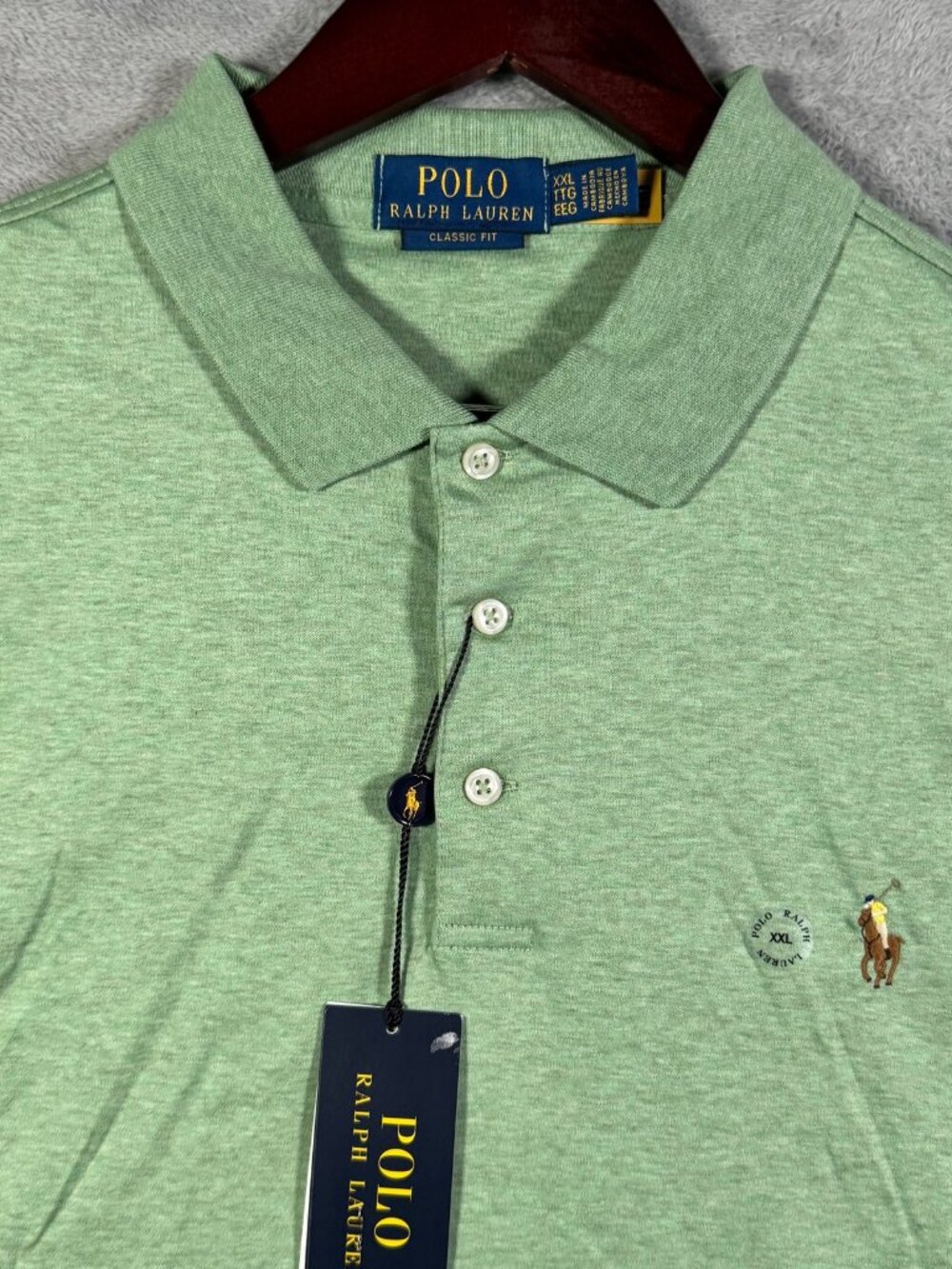 Polo Ralph Lauren Shirt Mens XXL Green Heather Short Sleeve Classic Fit Soft